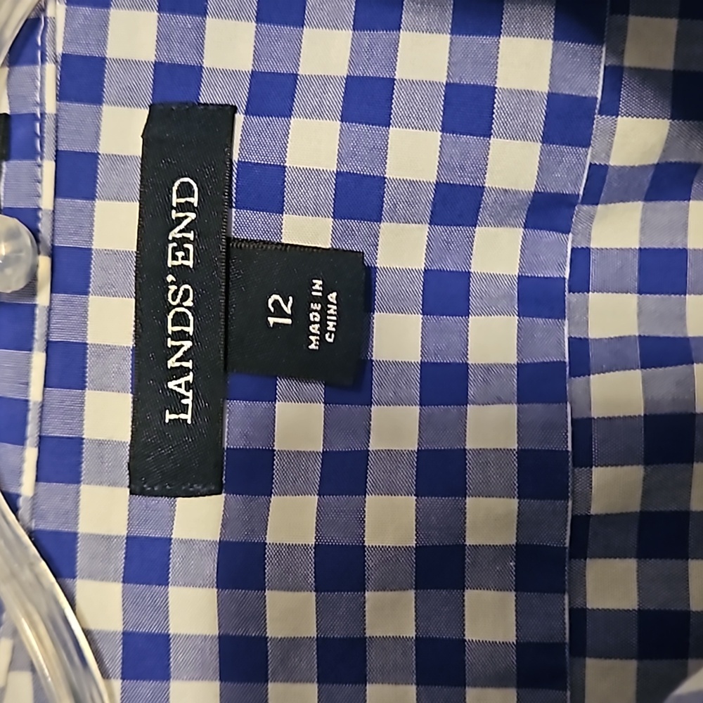 Landsend women's gingham button-up - Picture 2 of 3